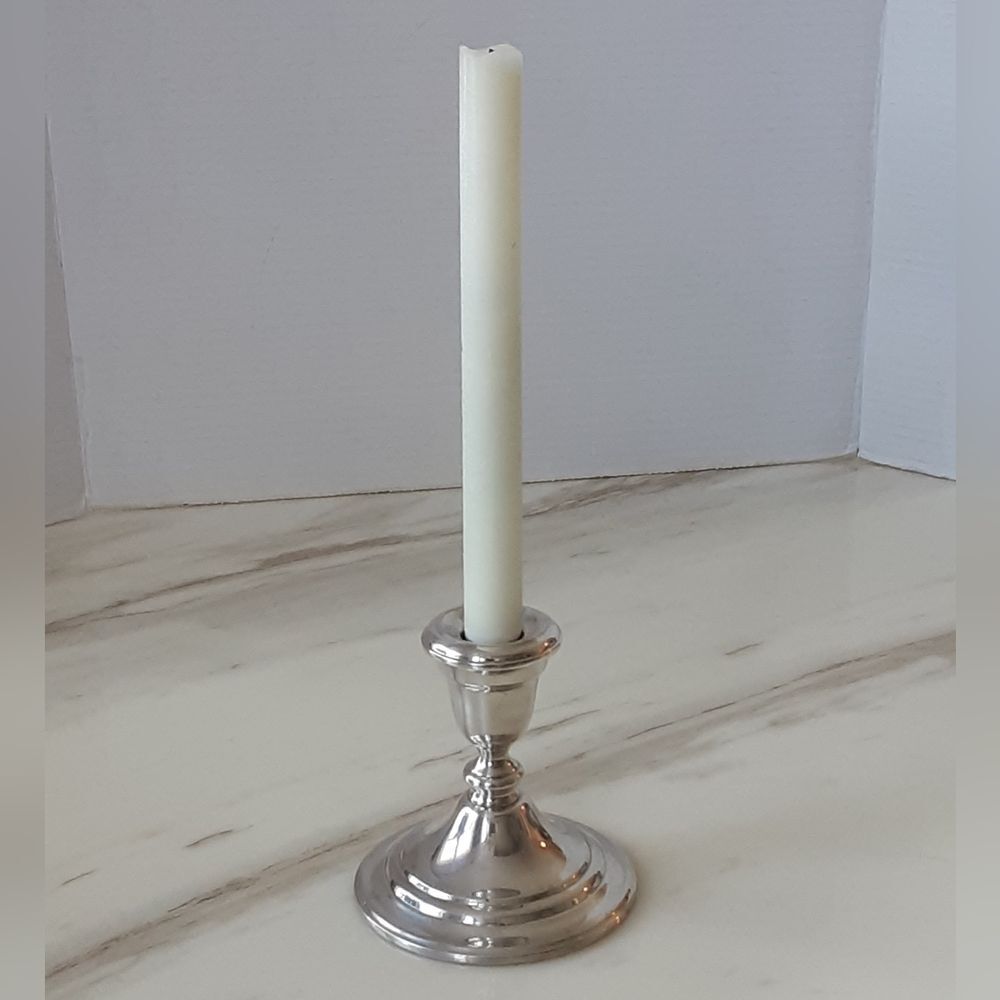 Gorham Silver Plate Single Weighted Tapered Candle Stick Holder